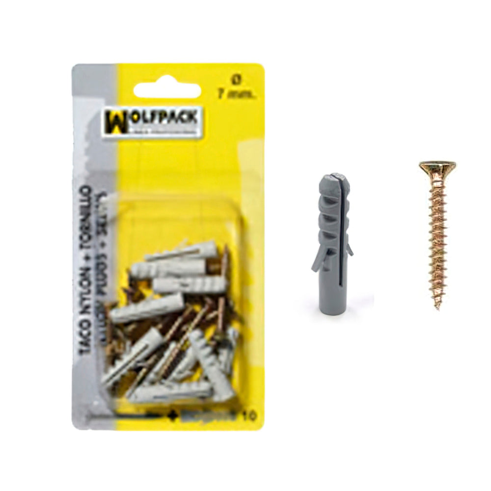Taco nailon+tirafondo   5 mm (25 piezas)