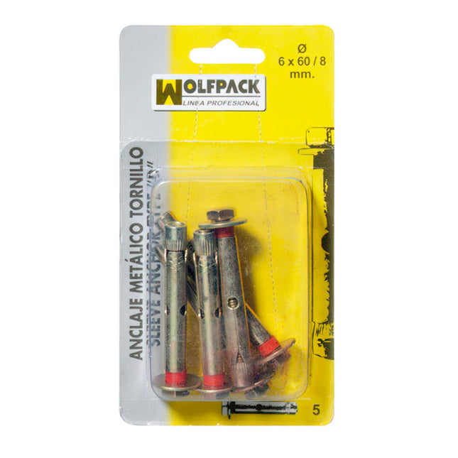 Anclaje metálico tornillo 10x100/12 mm. (2 piezas)