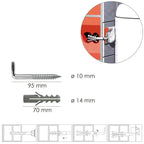 Sanitary kit hook and expansion plug Ø 14 x 70 mm for water heaters / tanks