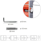 Sanitary installation kit, hook with plug ø 10 x 50 mm, water heater / boiler fixing
