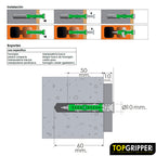 Blíster tacos topgripper bimaterial con tornillos ø 10 mm 10 piezas taco anclaje universal, taco hormigón, taco pladur