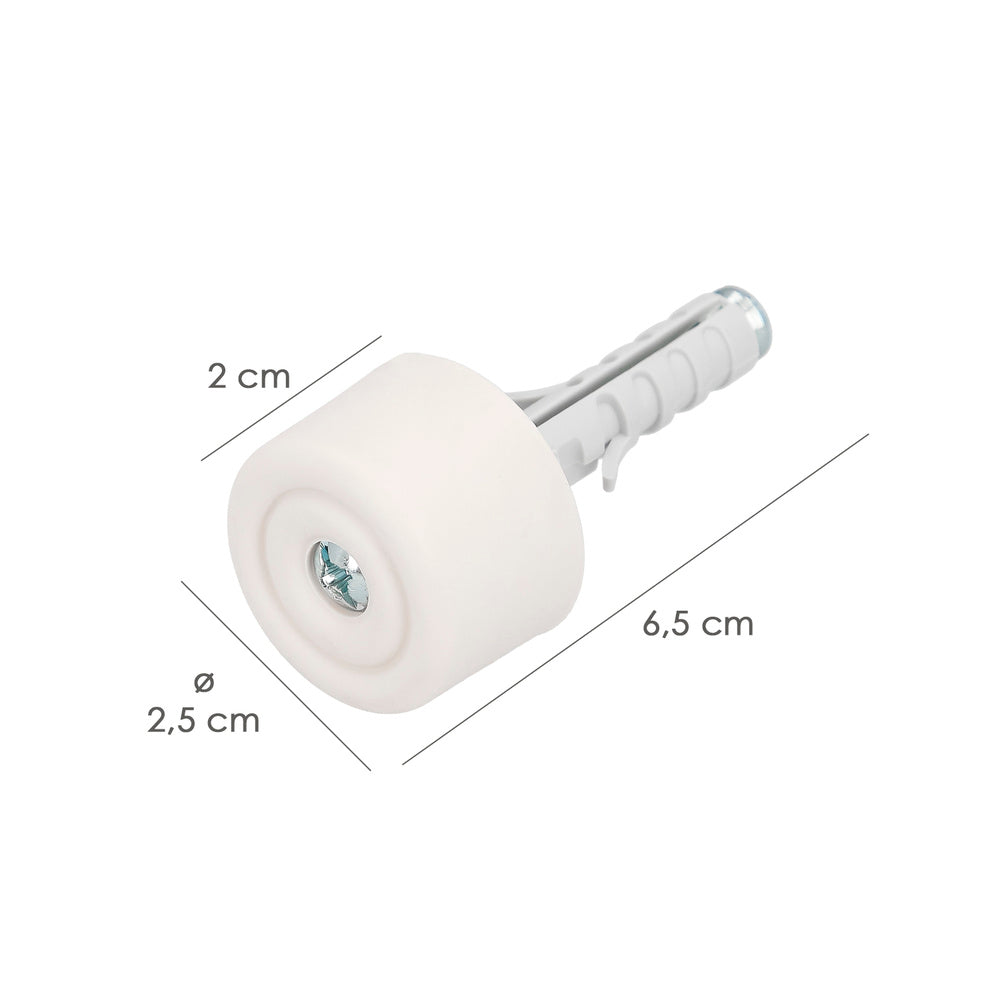 Batente de porta Maurer, de rosca, com bucha e parafuso, branco