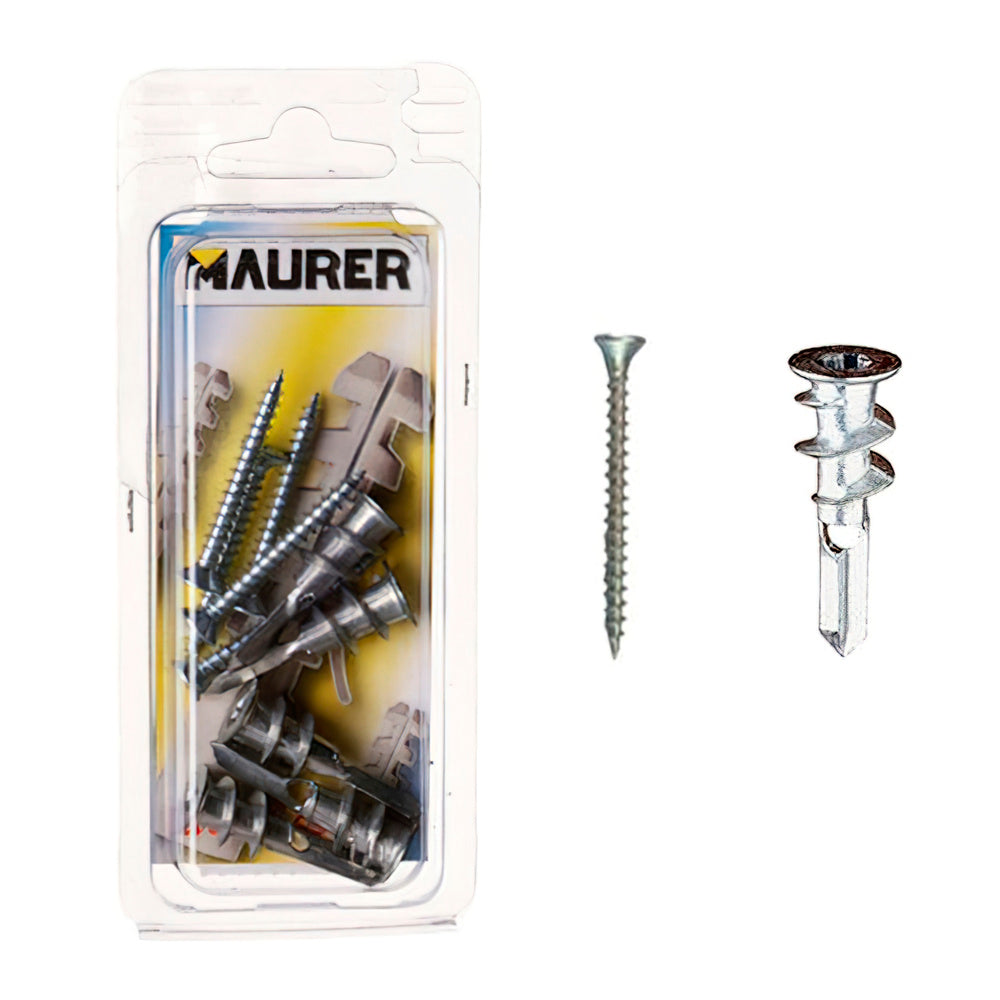 Zamak plasterboard plug with screw (5 pieces)
