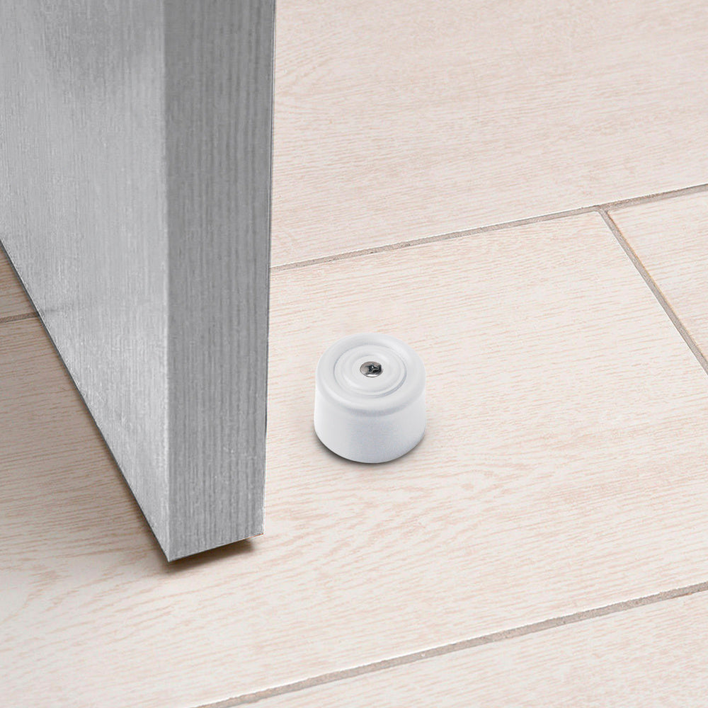 Batente de porta com bucha de nylon branca blister 2 peças