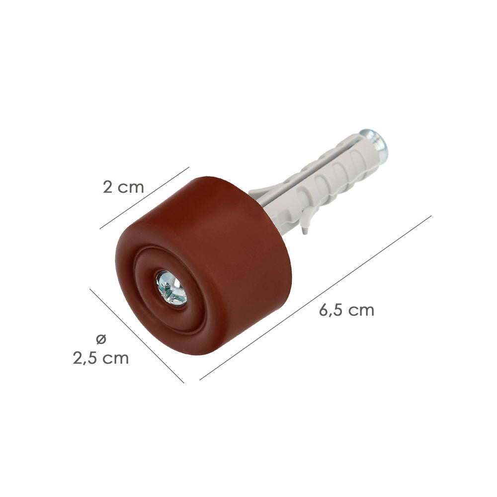 Batedor de porta com bucha de nylon castanha (blister de 2 unidades)