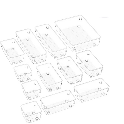 Divisores de cajones de plástico transparente