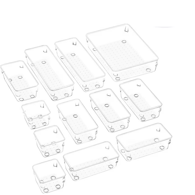 Clear plastic drawer dividers