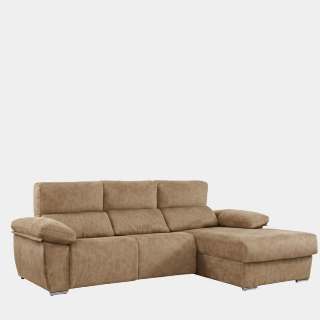Sofá chaiselongue 3 plazas con asientos motorizados | arena