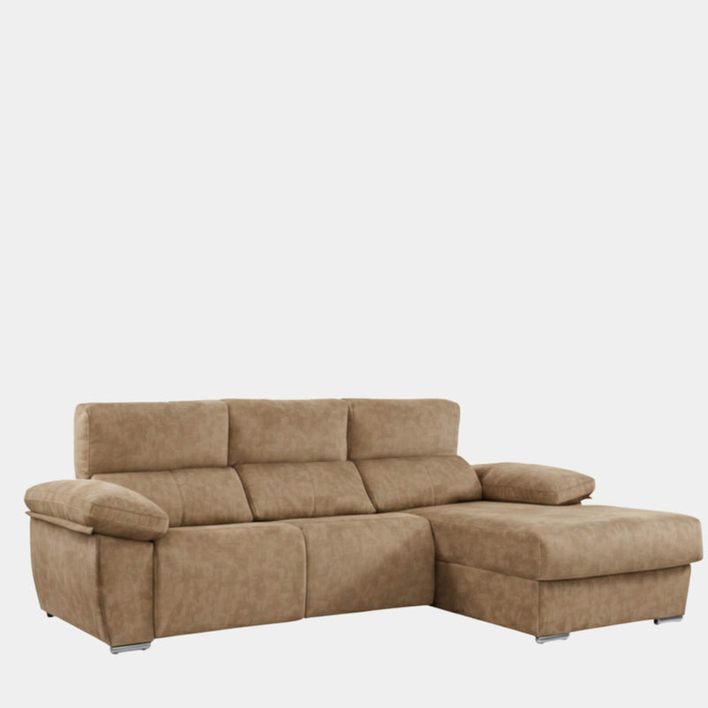 Sofá chaiselongue 3 plazas con asientos motorizados | arena