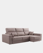 Mink grey enveloping comfort chaise longue sofa | living room