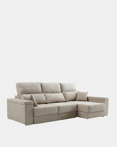 Chaise longue prateada com mecanismo extensível