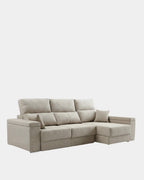Sofá chaiselongue 3 plazas con apertura de arrastre | crudo