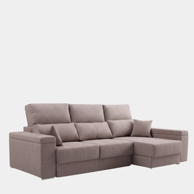 Sofá chaiselongue gris visón confort envolvente | salón