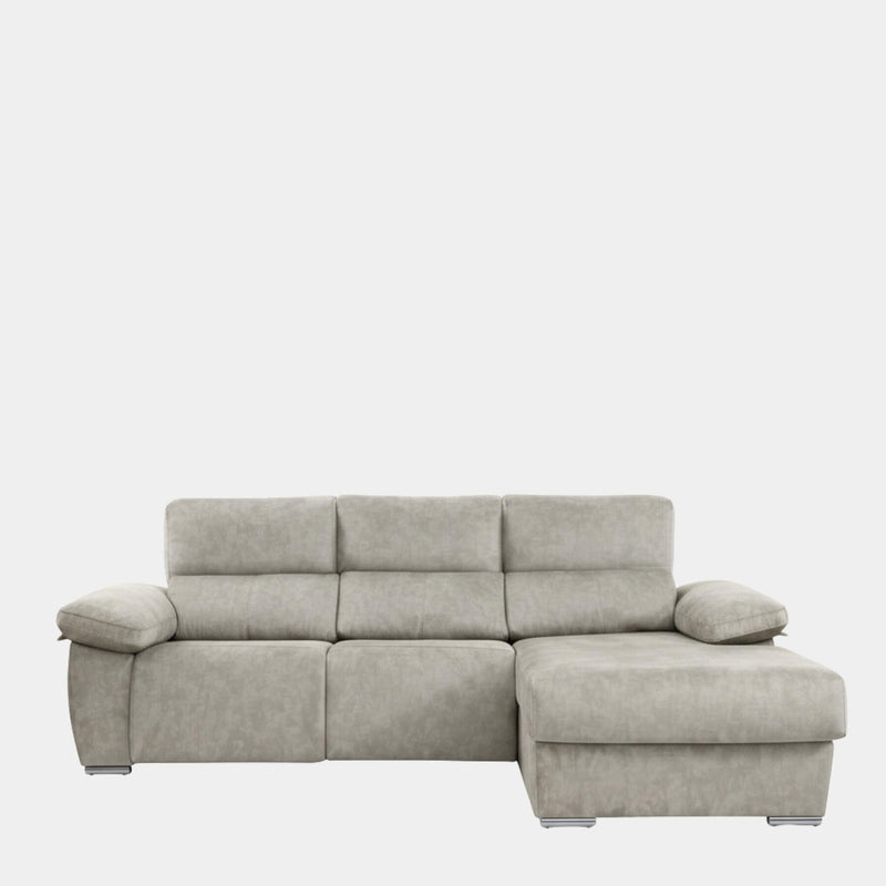 Sofá chaiselongue 3 plazas relax motorizados | plata