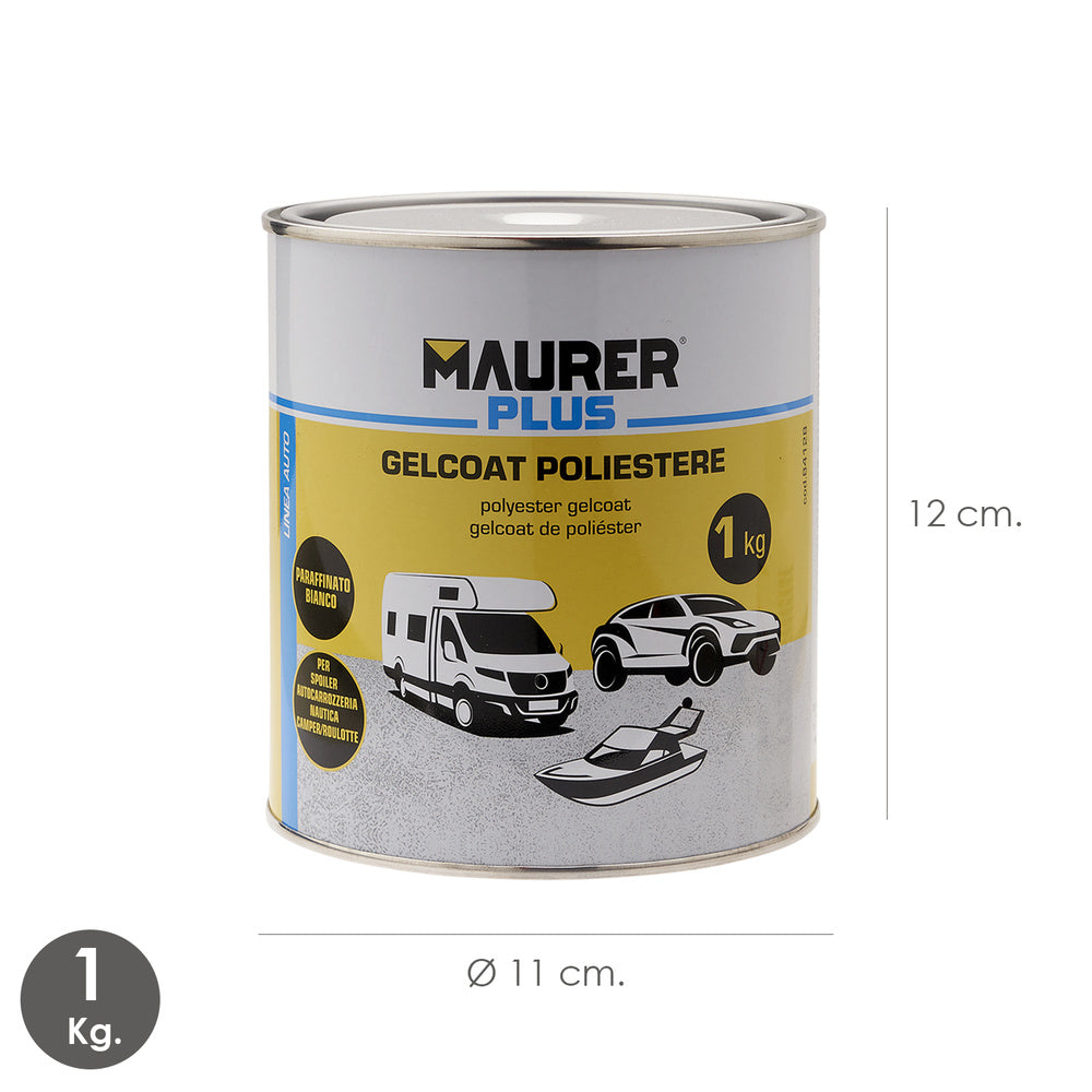Polyester gel coat 1kg. White. Polyester paint for fiberglass / resin.