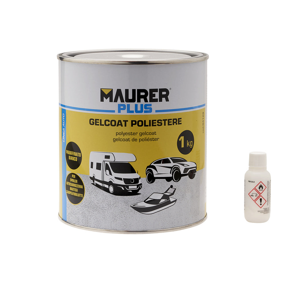 Polyester gel coat 1kg. White. Polyester paint for fiberglass / resin.