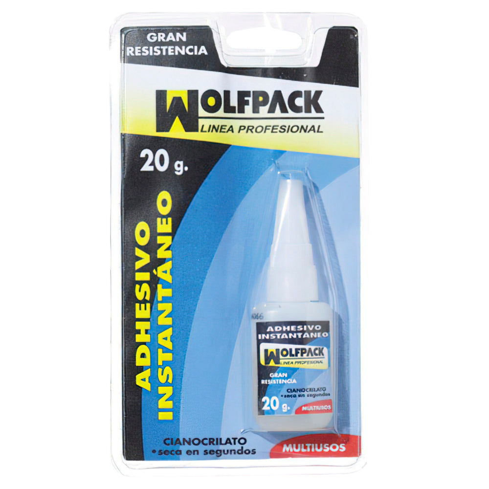 Pegamento ciano acrilato wolfpack 20 gramos