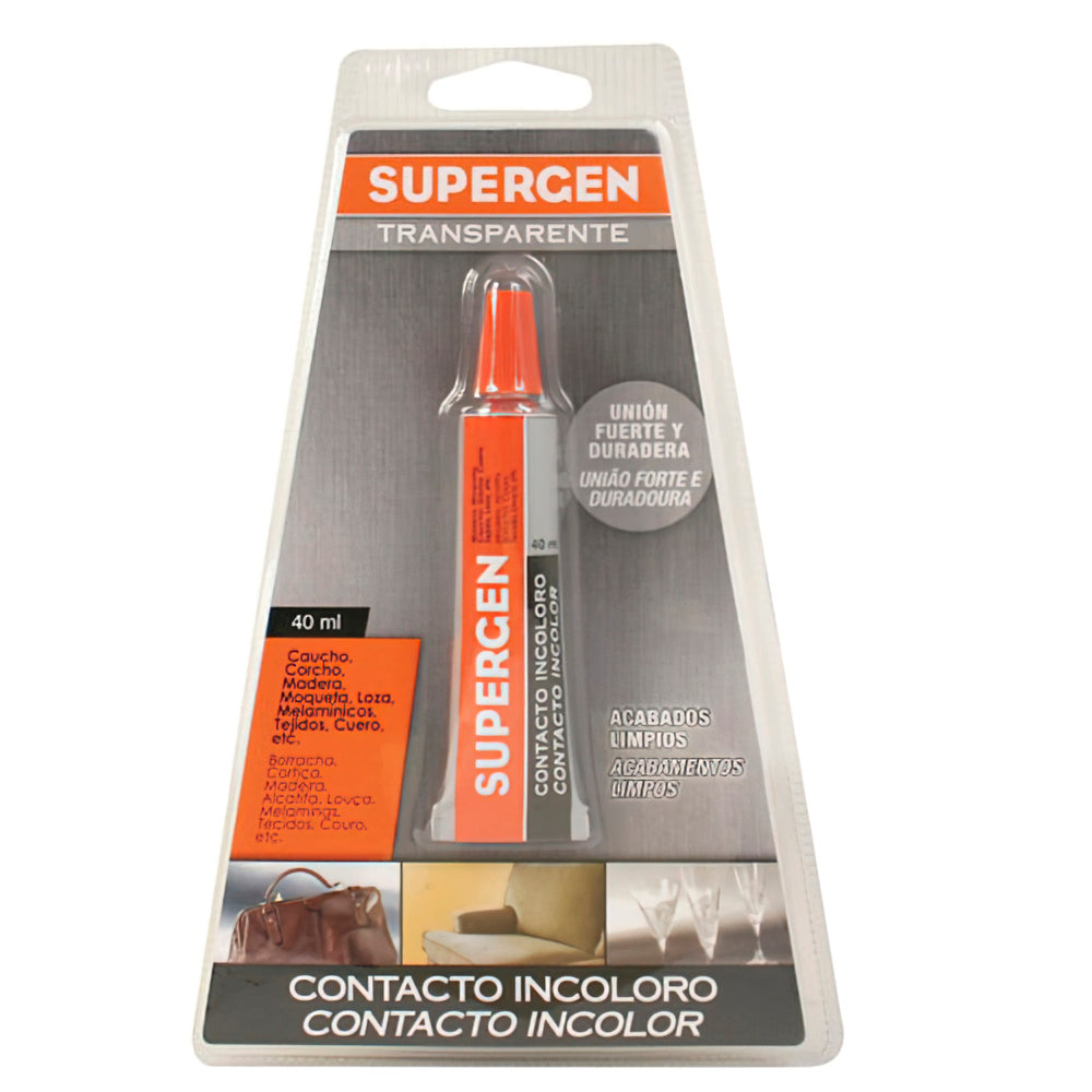 Pegamento supergen incoloro   40 ml.