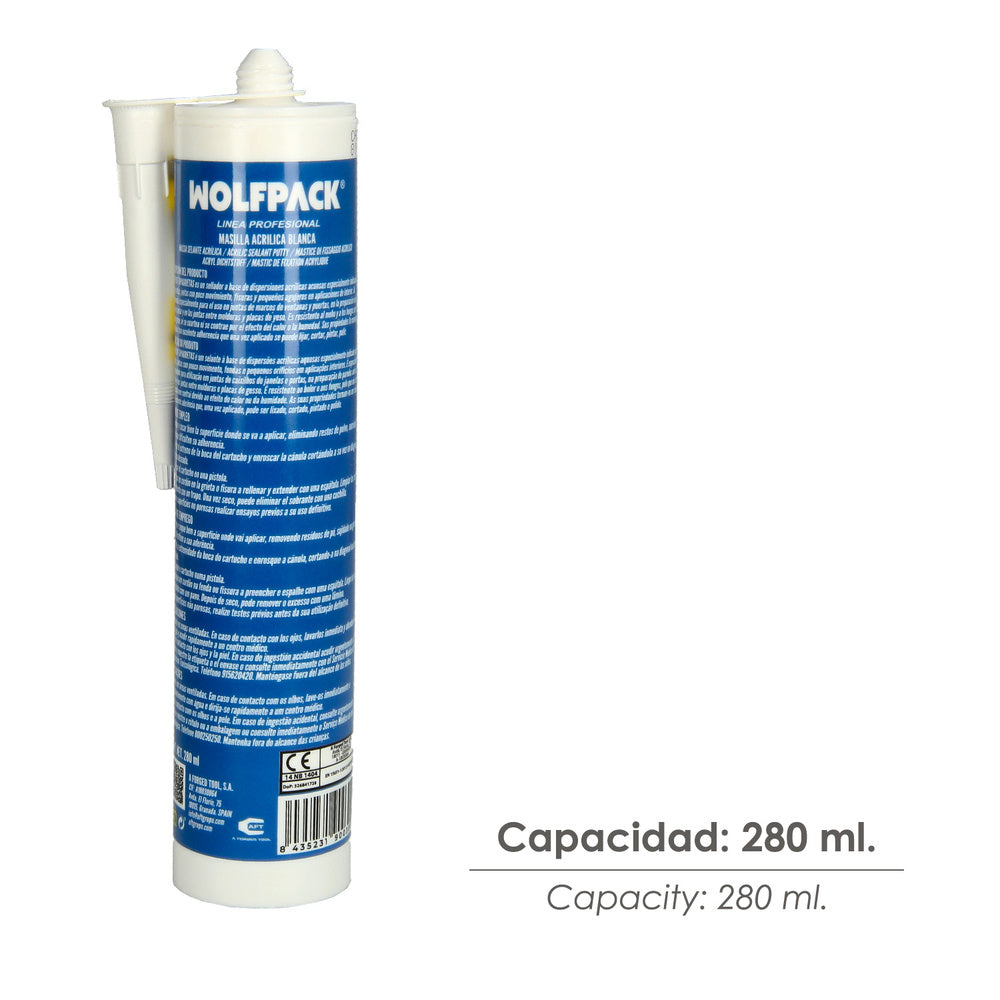 White acrylic sealant 280 cm³.