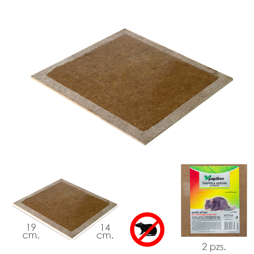 Adhesive mouse traps 19x14 cm 2 units