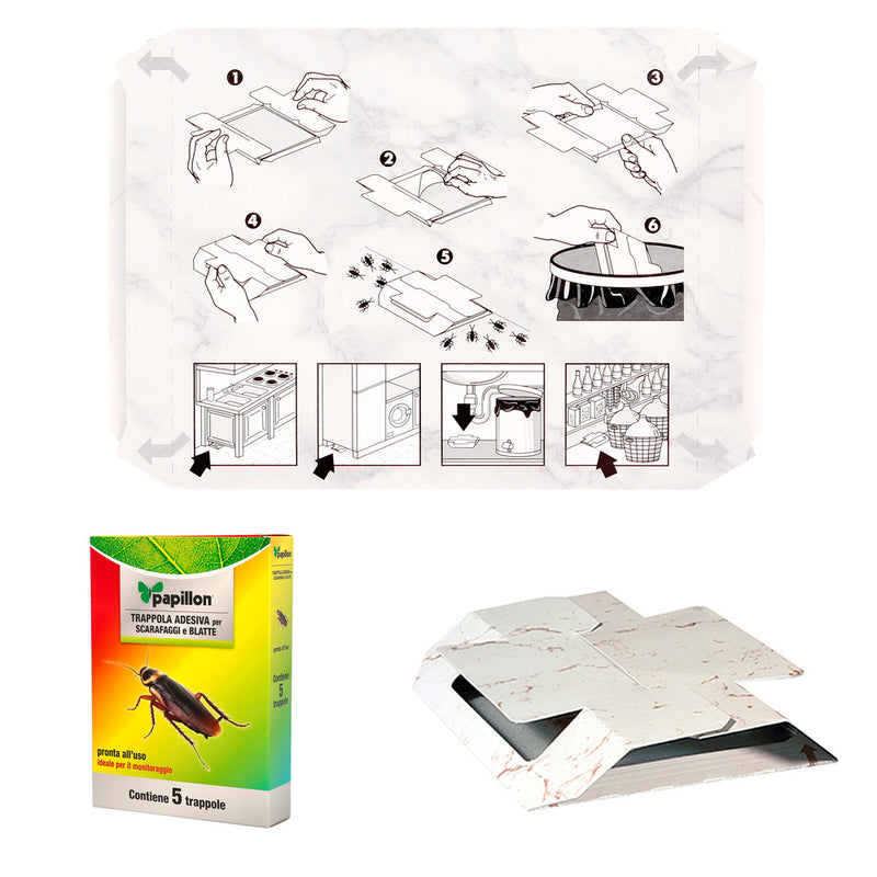 Trampa adhesiva para cucarachas (5 cartones)
