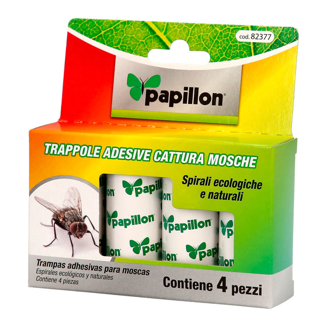 Trampa para moscas (4 unidades) atrapamoscas, tiras atrapamoscas, tiras atrapadoras de moscas, tiras pegamento moscas / insectos