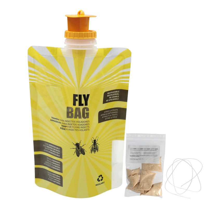 Trampa exterior para moscas reutilizable (5 unidades)