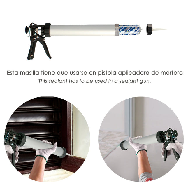 Masilla poliuretano gris bolsa 600 ml. sellador poliuretano, sellador cemento, ladrillo, cerámica, metales
