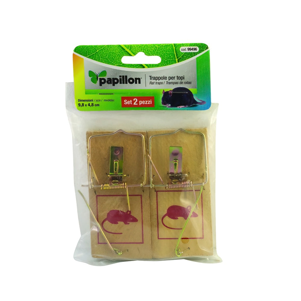 Wooden mouse traps 9.8 x 4.8 cm (2 units)