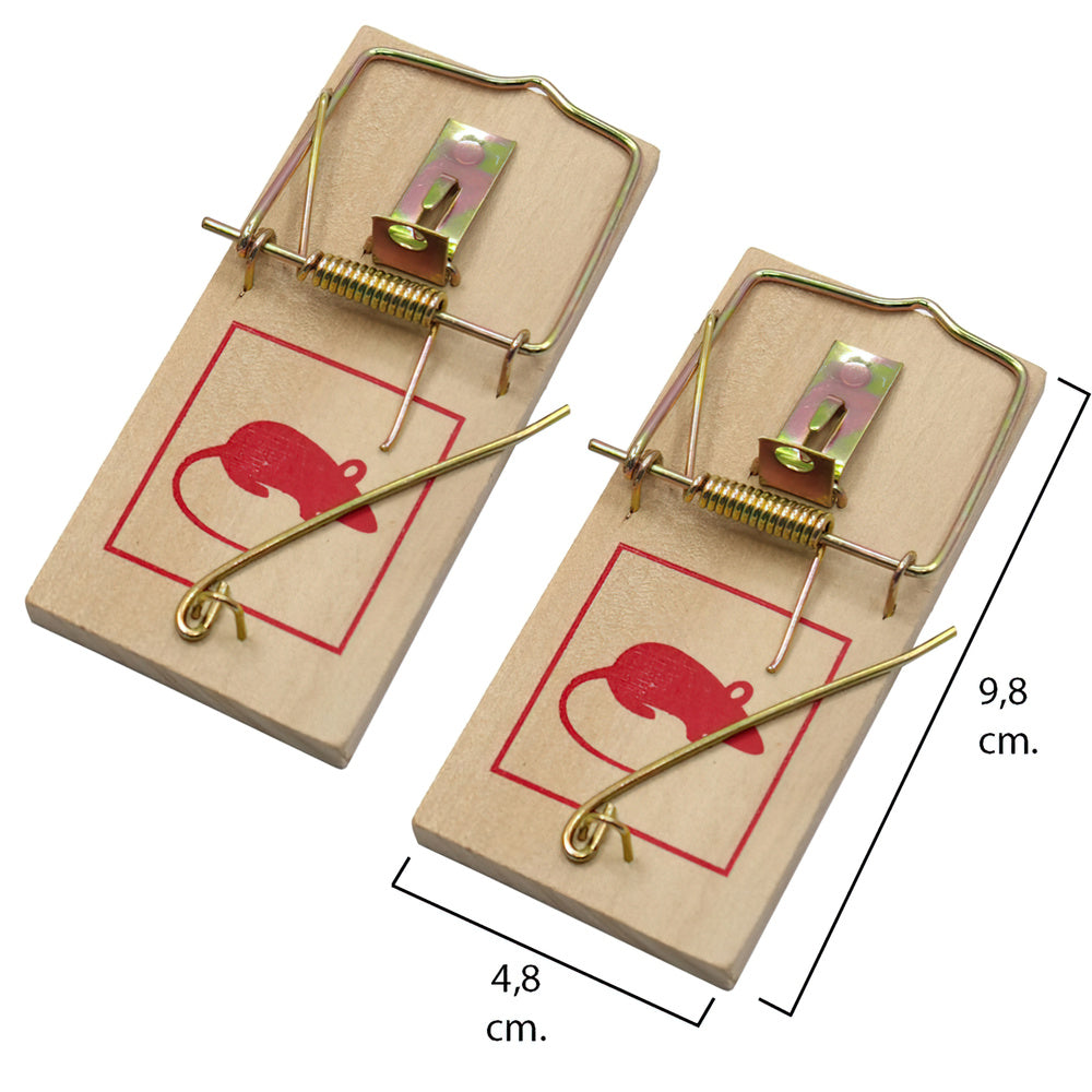 Wooden mouse traps 9.8 x 4.8 cm (2 units)