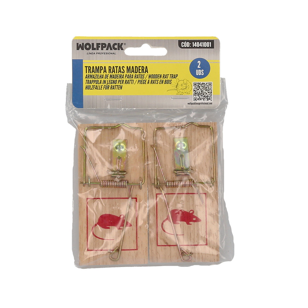 Trampas ratones madera 9.8 x 4.8 cm. (2 unidades)