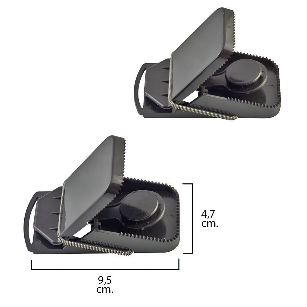 Plastic mouse trap. 9.5 x 4.7 cm (2 units per bag)