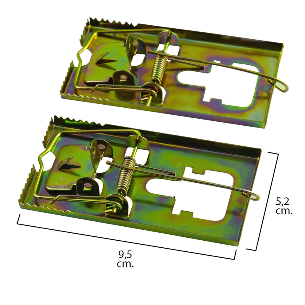 Galvanized metal mouse trap 9.5 x 5.2 cm (bag of 2 units)