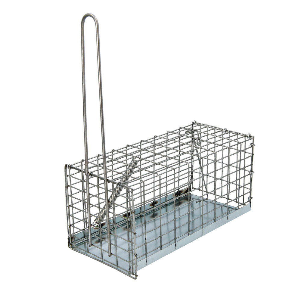 Trampa ratas jaula metal completa 21x10x10 cm