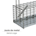 Trampa ratas jaula metal completa 21x10x10 cm