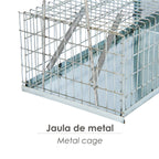 Trampa ratas jaula metal completa 30 x 17 x 11 cm.