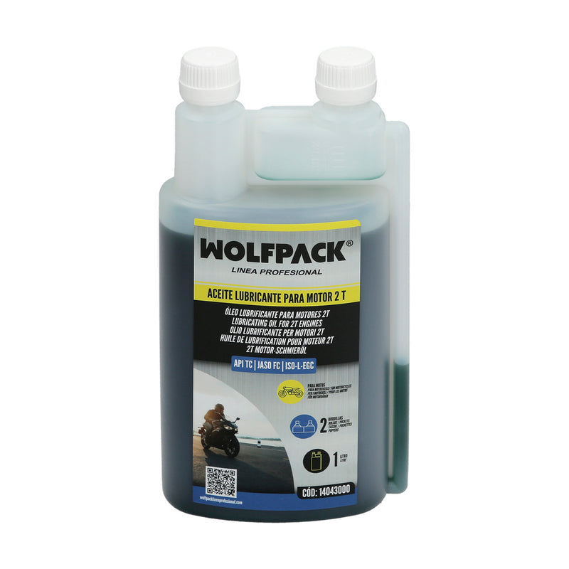Aceite lubricante 2 tiempos 1 litro (2 boquillas)