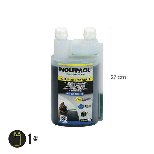 Aceite lubricante 2 tiempos 1 litro (2 boquillas)