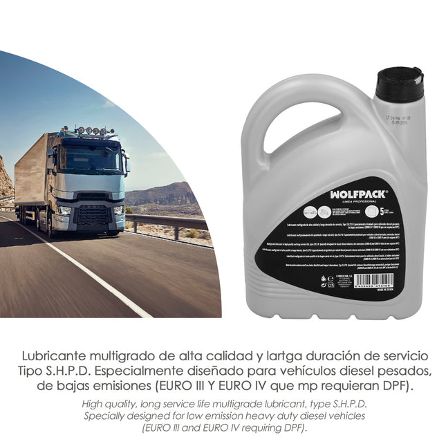 Aceite lubricante 15w40 vehículos pesados 5 litros