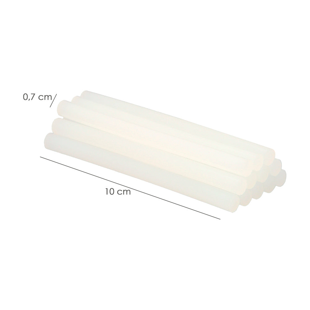 Barras de pegamento caliente ø 7,2 mm blíster 12 unidades. Barras silicona, pegamento pistola termofusible, silicona pistola