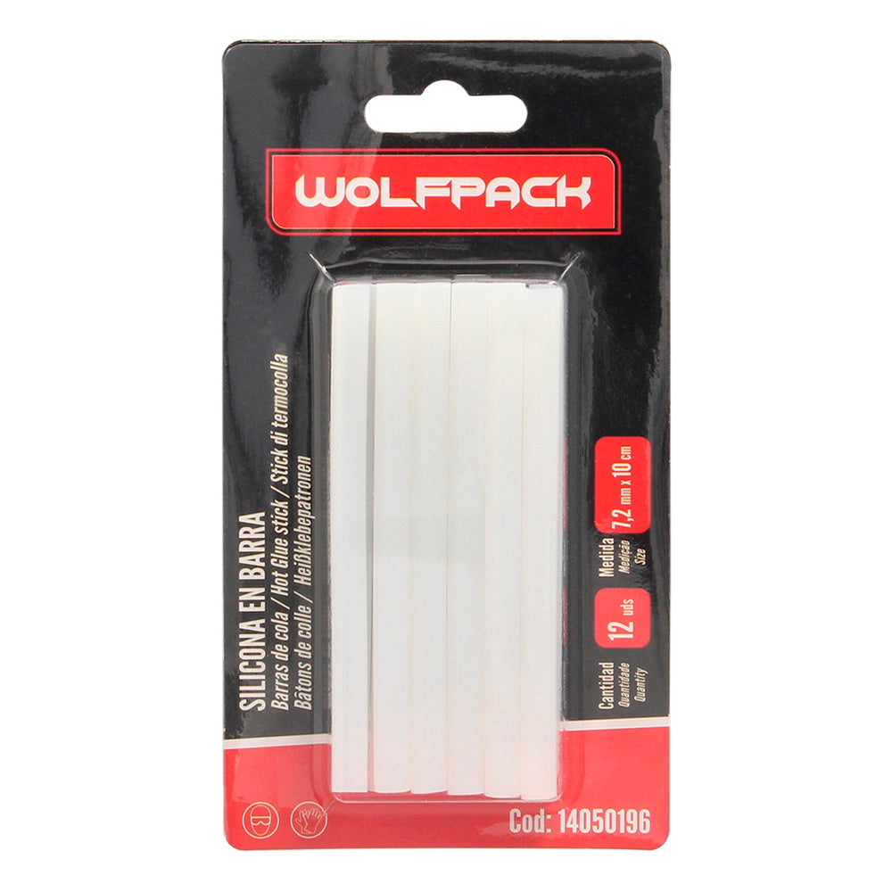Barras de pegamento caliente ø 7,2 mm blíster 12 unidades. Barras silicona, pegamento pistola termofusible, silicona pistola