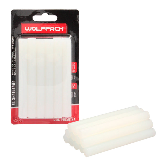 Barras de pegamento caliente ø 11,2 mm. blister 12 unidades. barras silicona, pegamento pistola termofusible, silicona pistola