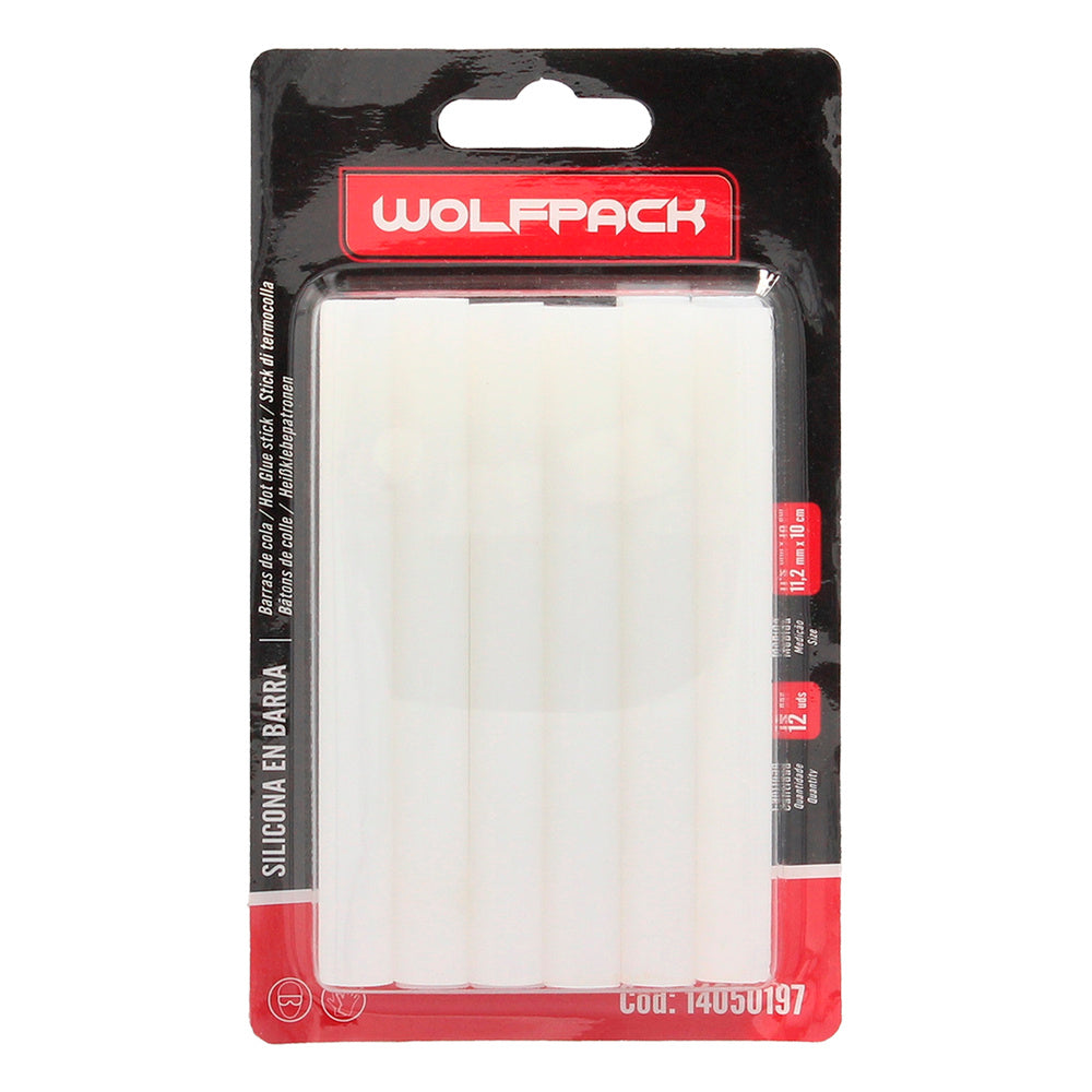 Hot glue sticks ø 11.2 mm blister pack of 12. Silicone sticks, hot melt glue gun, silicone glue gun