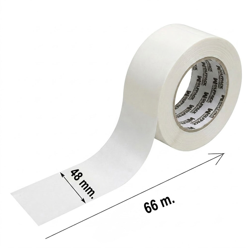White packing tape 48 mm x 66 m.