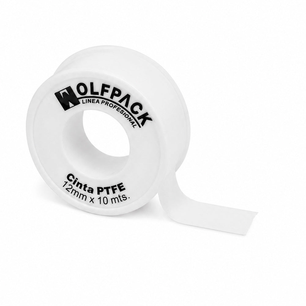 Cinta ptfe wolfpack  12 mm x 10 m. (paquete 10 rollos)