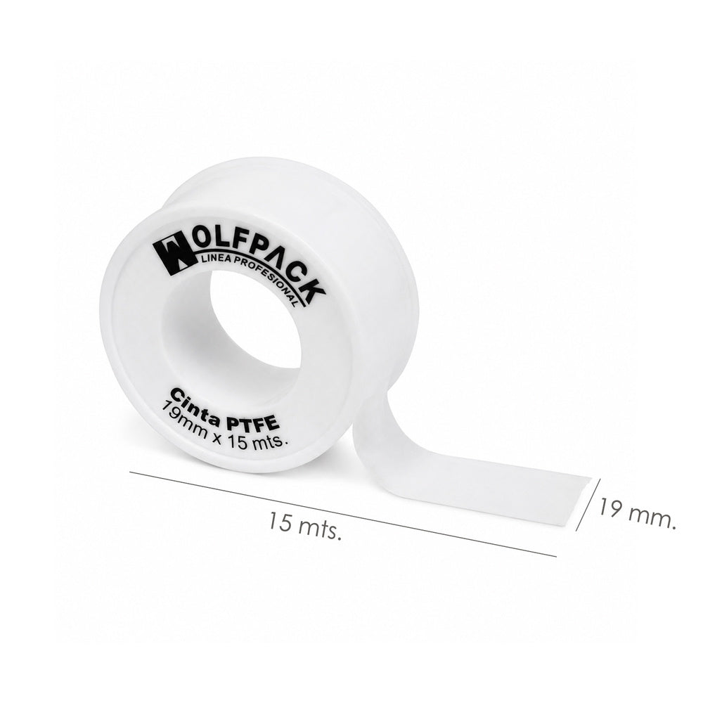 Wolfpack PTFE tape 19 mm x 15 m (pack of 10 rolls)