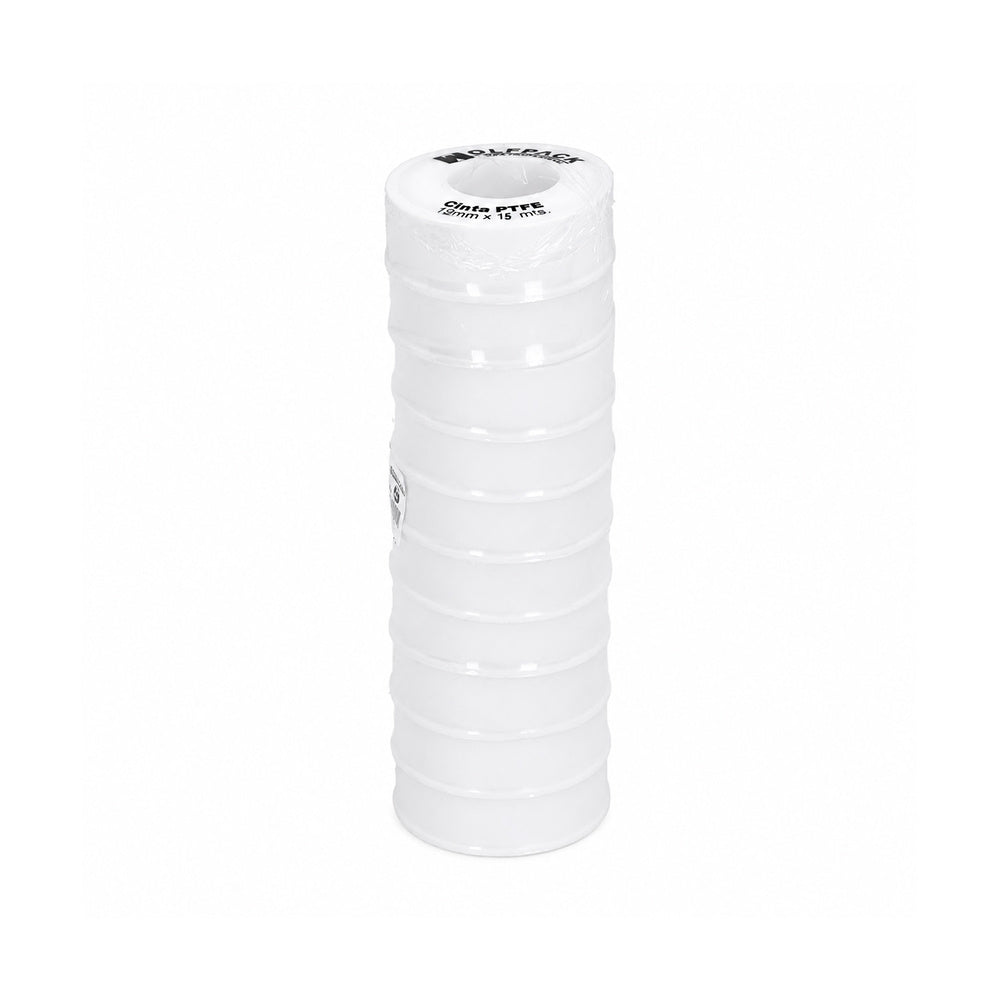 Cinta ptfe wolfpack  19 mm x 15 m. (paquete de 10 rollos)