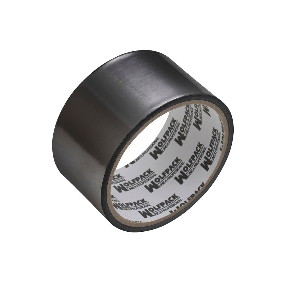 Cinta adhesiva aluminio negra 48 mm x  10 m. 66 micras