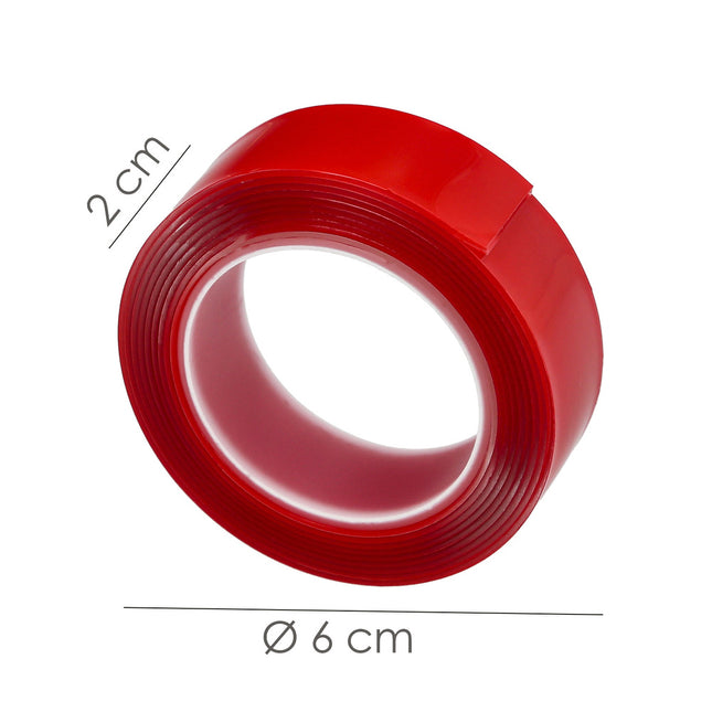 Cinta doble cara elástica transparente 1,5 m. x 19 mm