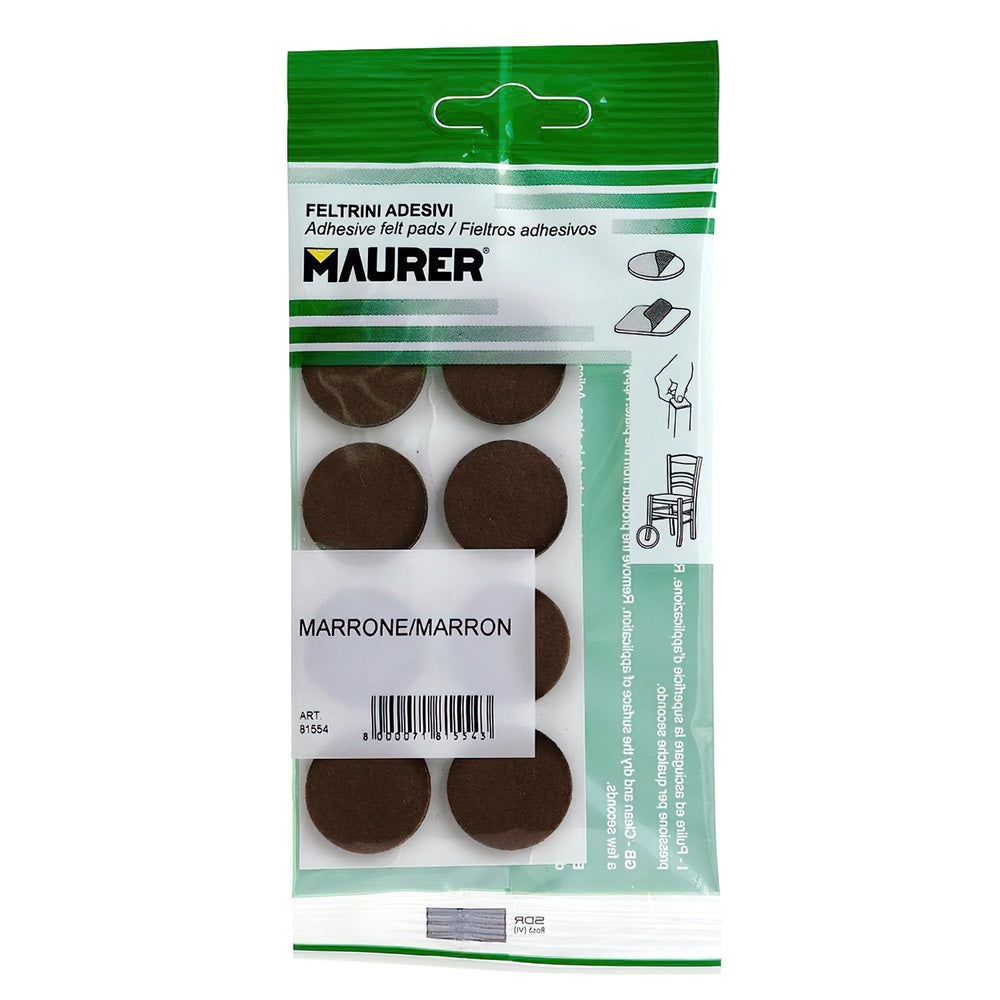 Self-adhesive felt pads ø 24 mm (blister 8 pieces) brown